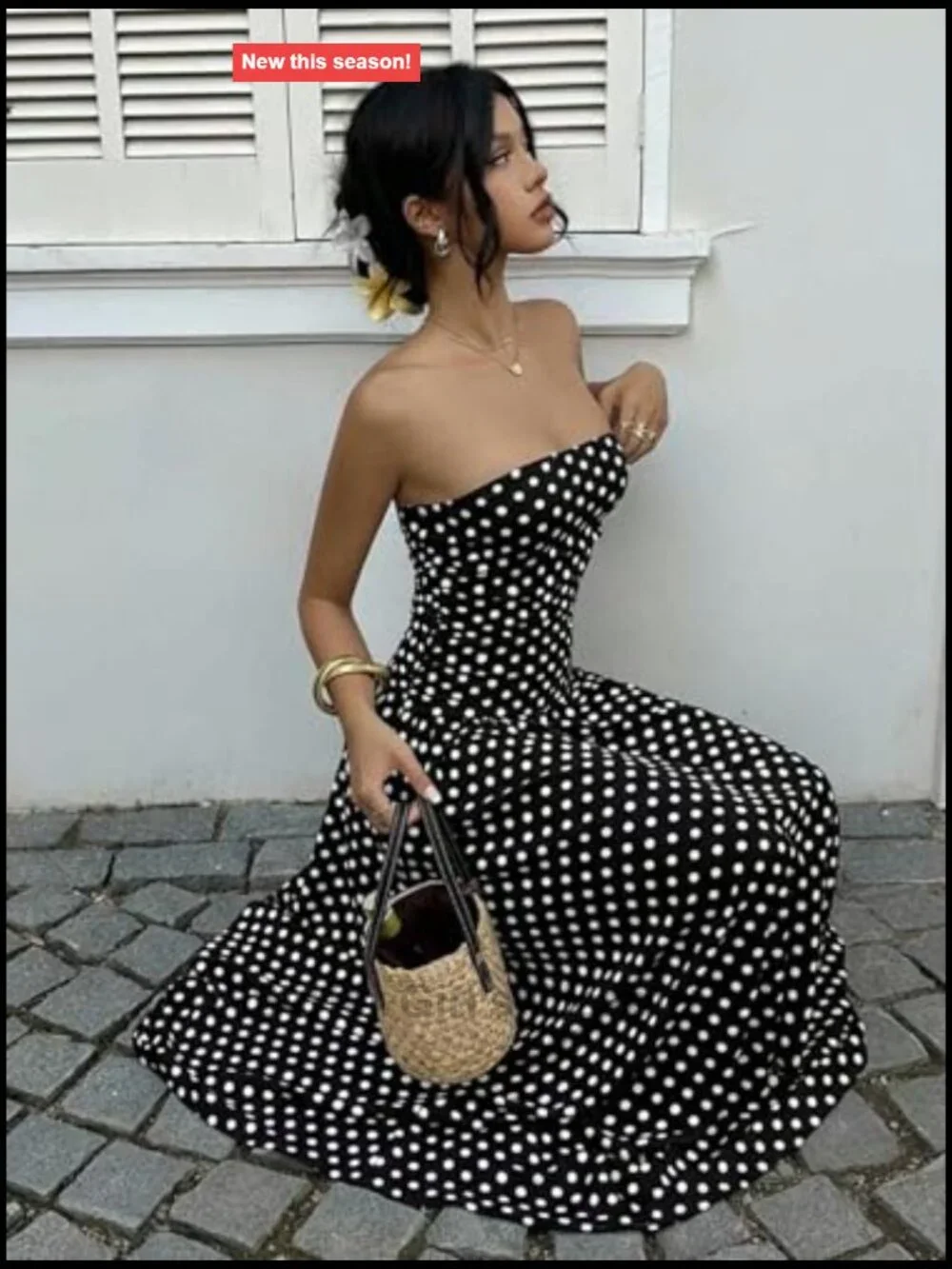 N/A strapless polka